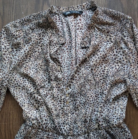 Animal Print Ruched Midi Dress - Picture 3 of 7